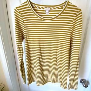 Stripped Ribbed J. Crew Long Sleeve Shirt